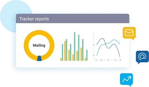 Tracker reports with charts and graphs