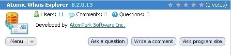Atomic Whois Explorer 8.2.0.13 by AtomPark Software
