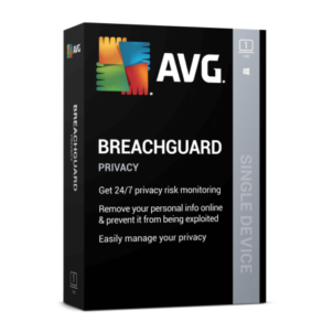 AVG BreachGuard Privacy Software Package Box.