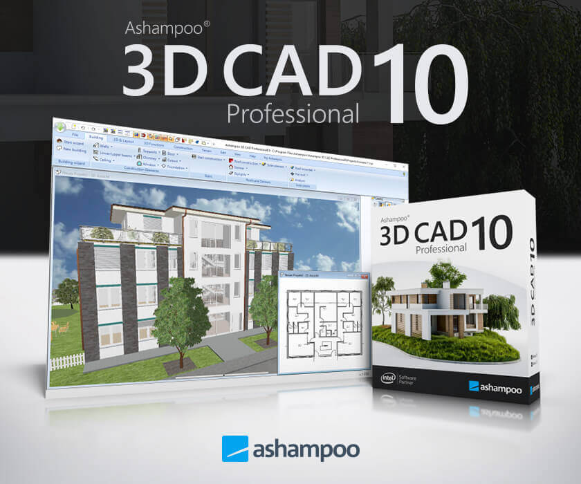 Ashampoo 3D CAD Professional 10 software advertisement.