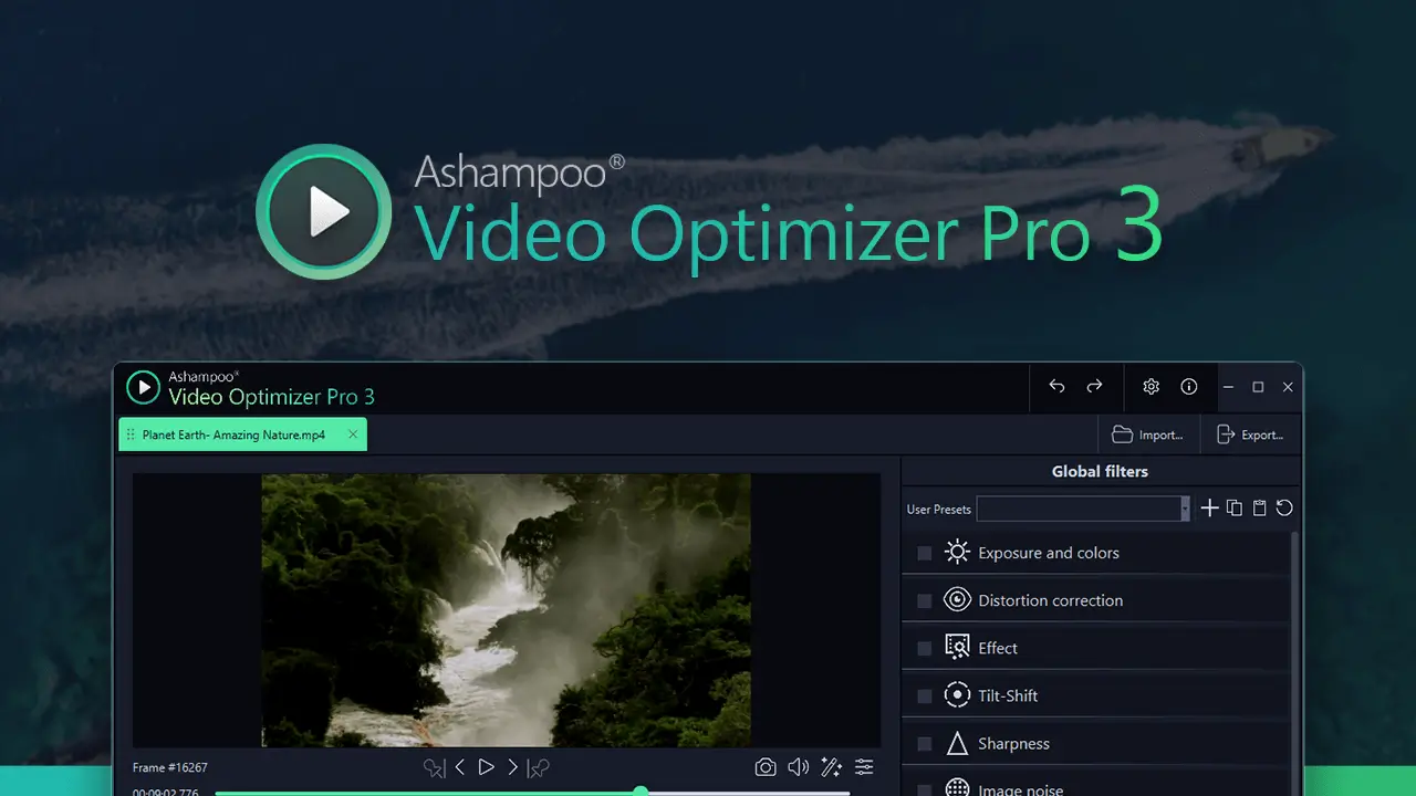 Screenshot of Ashampoo Video Optimizer Pro 3 interface.