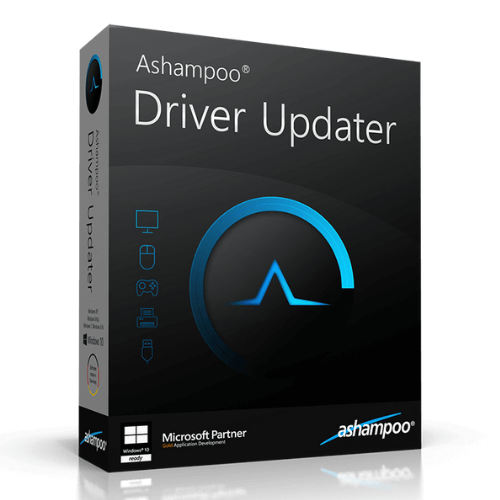 Ashampoo Driver Updater software package box art.