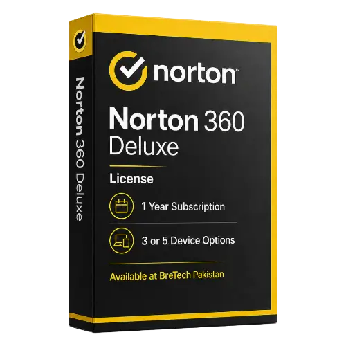 Norton 360 Deluxe antivirus software box