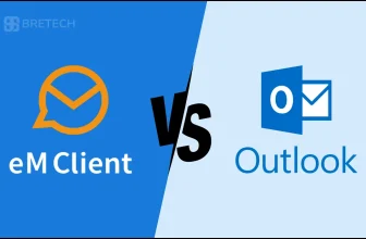 eM Client vs Outlook comparison graphic
