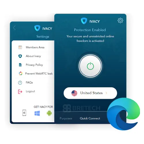 Ivacy VPN interface on mobile device screen.