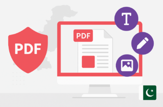 Illustration of PDF features on computer screen.