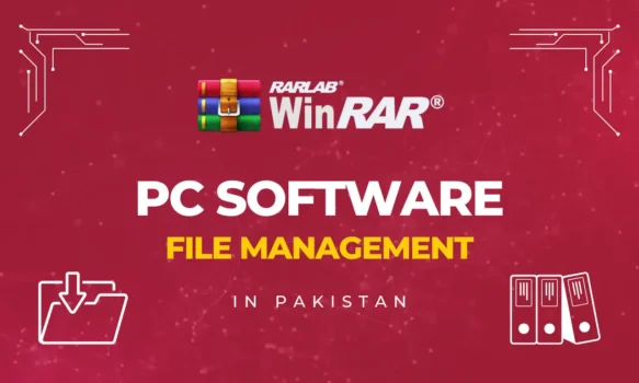 WinRAR file management software for PCs in Pakistan.