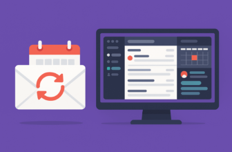 Email and calendar integration graphic illustration.