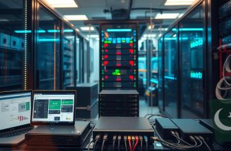 Data center with computers and server equipment