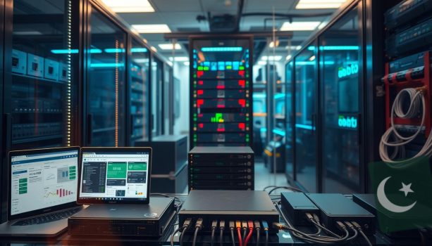 Data center with computers and server equipment