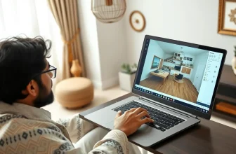 Designing a floor plan on a laptop