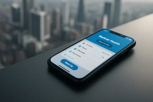Smartphone displaying Backup Health app interface