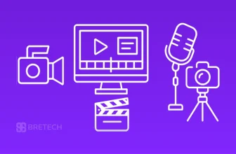 Icons representing video, audio, and photography equipment.