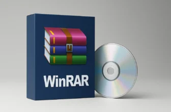 WinRAR software box and installation CD