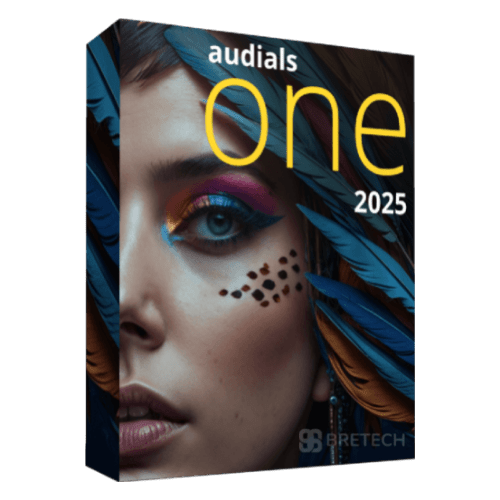 Audials One 2025 software box with artistic design