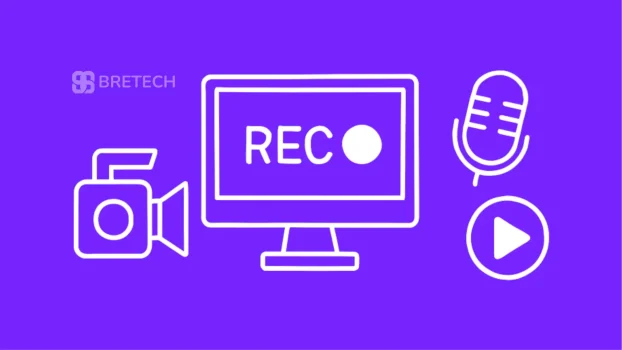 Recording equipment: camera, microphone, and monitor.