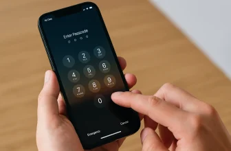 Person entering passcode on smartphone screen.