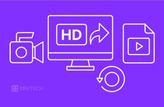 Icons representing video editing and HD content.