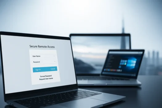 Login interface for secure remote access software.