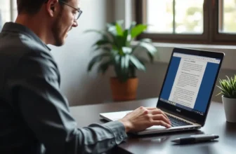 Person working on laptop near houseplants.