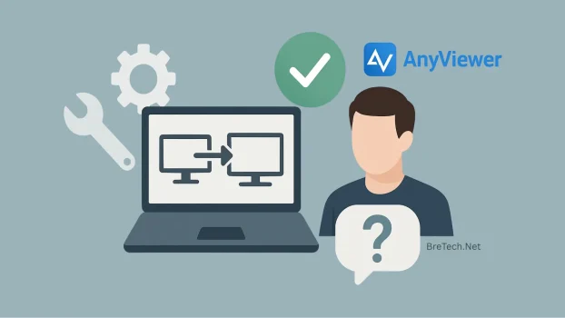 Person using AnyViewer for remote desktop connection