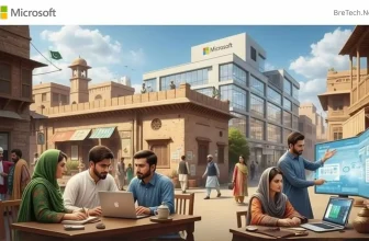 Group collaborating in a vibrant city setting.