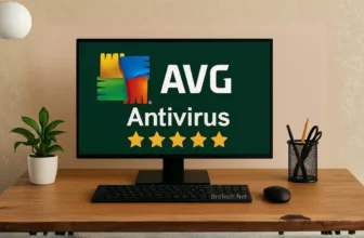 AVG Antivirus software displayed on a monitor