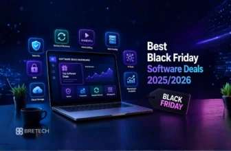 Laptop displaying Black Friday software deals dashboard
