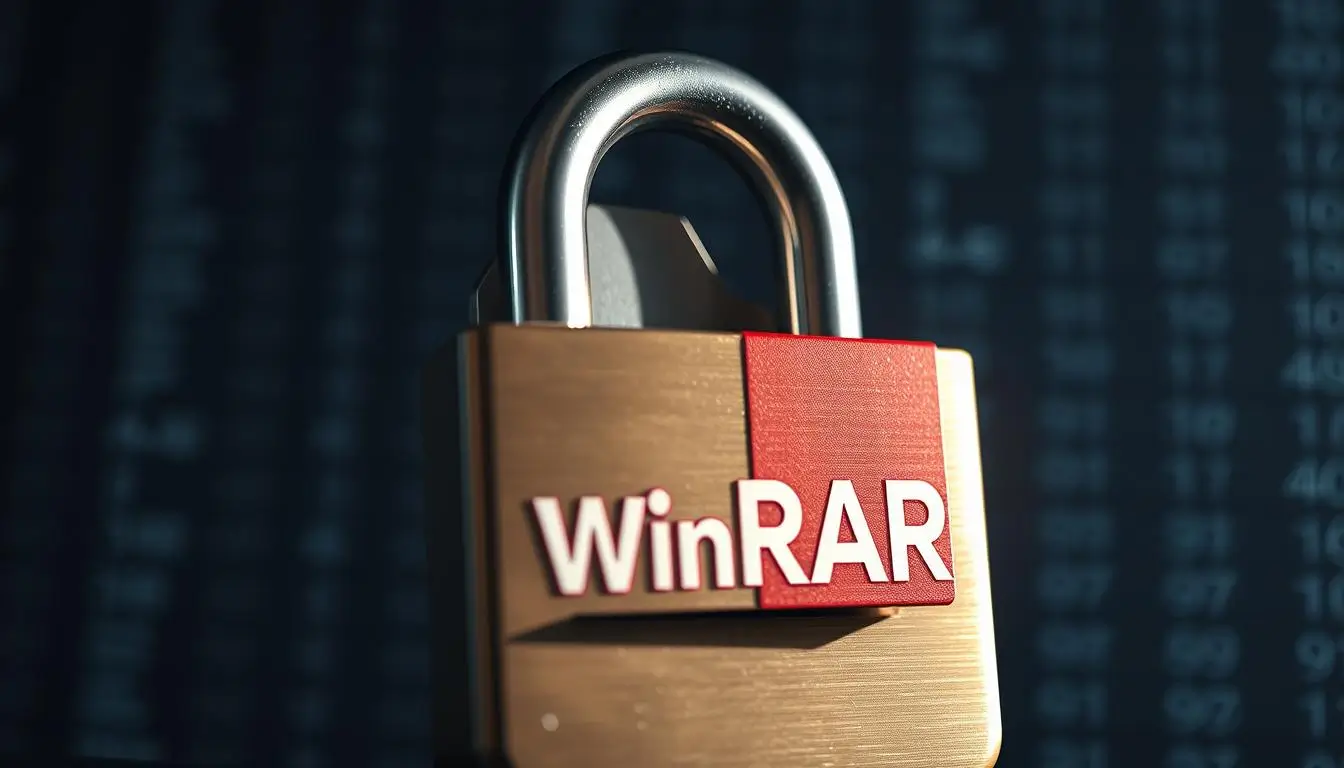 Locked padlock symbolizing WinRAR security features.