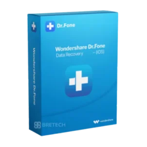 Wondershare Dr.Fone iOS data recovery software package.