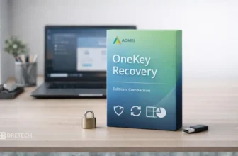 OneKey Recovery software box on a desk