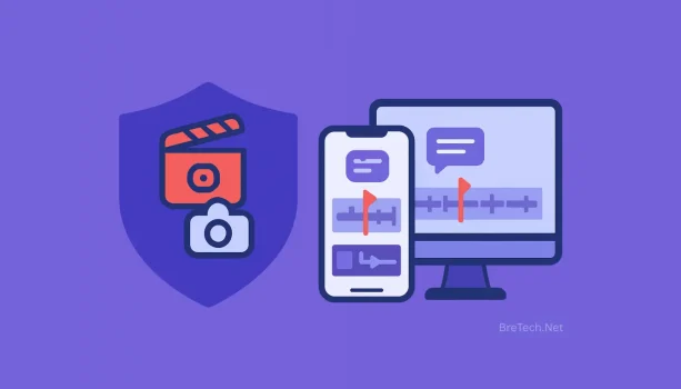 Video editing on phone and computer illustration