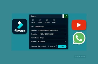 Filmora export settings for video files.