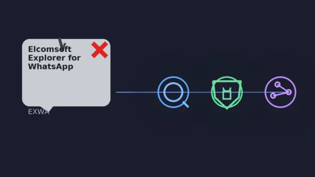 Elcomsoft Explorer for WhatsApp icon with status symbols