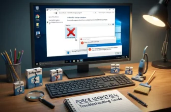 Computer screen displaying uninstallation error messages.
