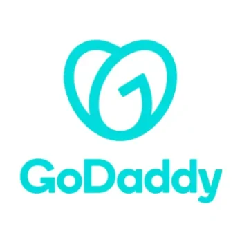 GoDaddy logo in turquoise color