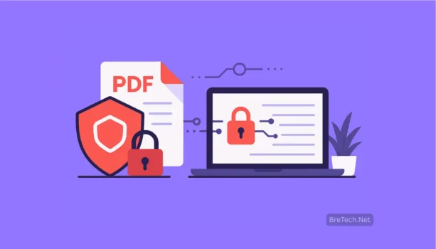 Secure PDF file encryption on laptop