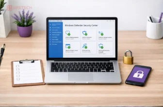 Windows Defender Security Center on a laptop