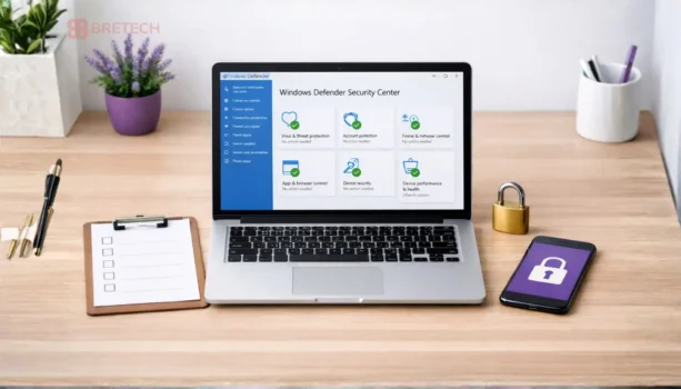 Windows Defender Security Center on a laptop