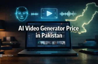 AI video generator pricing displayed on a laptop