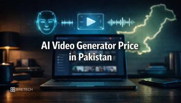 AI video generator pricing displayed on a laptop