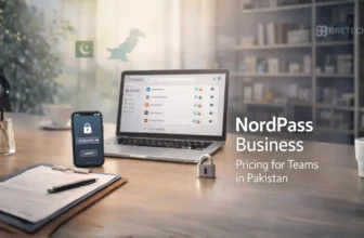 NordPass Business pricing displayed on a laptop