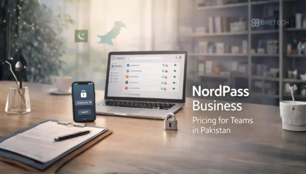 NordPass Business pricing displayed on a laptop
