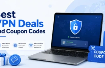 Best VPN deals with laptop and coupon graphics