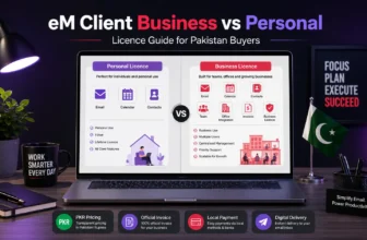 eM Client Business vs Personal license comparison screen