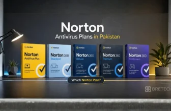 Norton antivirus plans displayed on desk