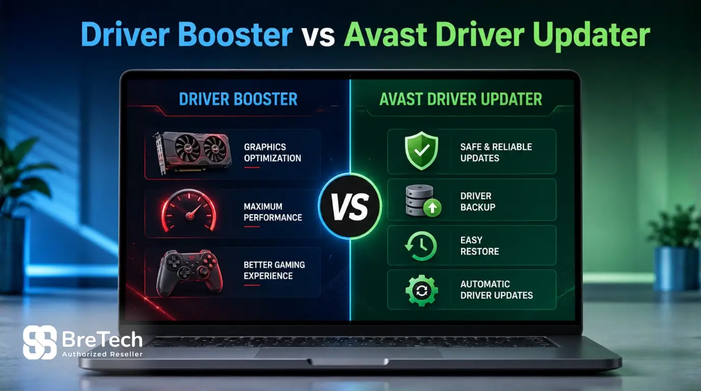 Driver Booster vs Avast Driver Updater comparison graphic