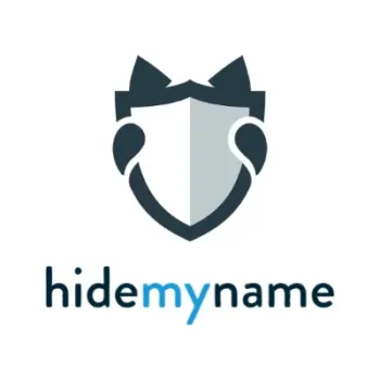 Hidemyname shield logo with stylized mask