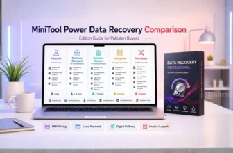 MiniTool Power Data Recovery comparison on laptop screen