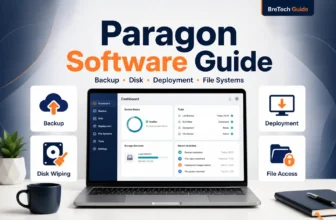 Paragon Software Guide dashboard on laptop screen